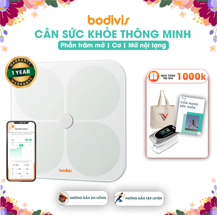 Cân sức khỏe thông minh cao cấp Bodivis