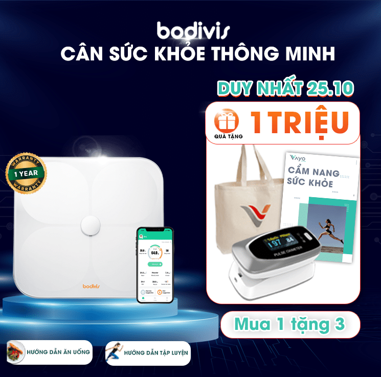 Cân sức khỏe thông minh cao cấp Bodivis